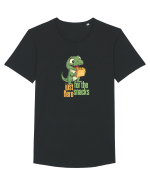 JUST HERE FOR THE SNACKS - DINOZAUR - SUNT AICI PENTRU GUSTARI Tricou mânecă scurtă guler larg Bărbat Skater