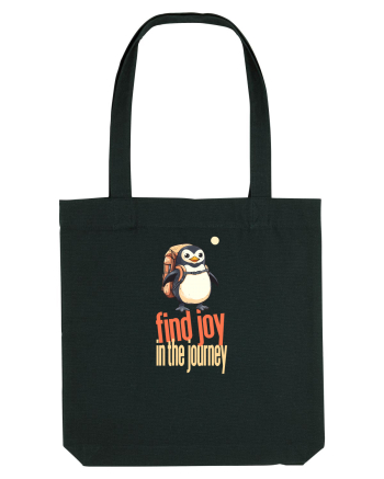 FIND JOY IN THE JOURNEY - PINGUIN - BUCURA-TE DE CALATORIE / DRUM Black
