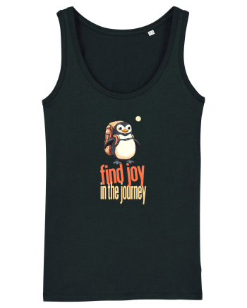 FIND JOY IN THE JOURNEY - PINGUIN - BUCURA-TE DE CALATORIE / DRUM Black