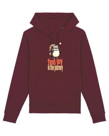FIND JOY IN THE JOURNEY - PINGUIN - BUCURA-TE DE CALATORIE / DRUM Burgundy