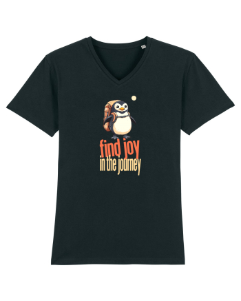 FIND JOY IN THE JOURNEY - PINGUIN - BUCURA-TE DE CALATORIE / DRUM Black