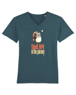 FIND JOY IN THE JOURNEY - PINGUIN - BUCURA-TE DE CALATORIE / DRUM Tricou mânecă scurtă guler V Bărbat Presenter