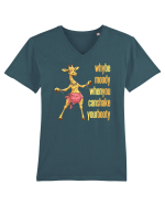 WHY BE MOODY WHEN YOU CAN SHAKE YOUR BOOTY - GIRAFA BELLYDANCER 1 Tricou mânecă scurtă guler V Bărbat Presenter