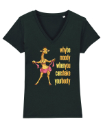 WHY BE MOODY WHEN YOU CAN SHAKE YOUR BOOTY - GIRAFA BELLYDANCER 2 Tricou mânecă scurtă guler V Damă Evoker