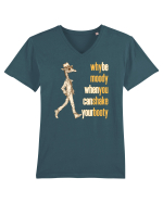 WHY BE MOODY WHEN YOU CAN SHAKE YOUR BOOTY - GIRAFA CU PALARIE Tricou mânecă scurtă guler V Bărbat Presenter