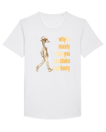 WHY BE MOODY WHEN YOU CAN SHAKE YOUR BOOTY - GIRAFA CU PALARIE Tricou mânecă scurtă guler larg Bărbat Skater
