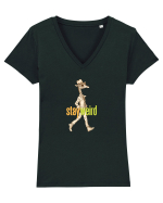 STAY WEIRD - Girafa - palarie & ochelari de soare Tricou mânecă scurtă guler V Damă Evoker