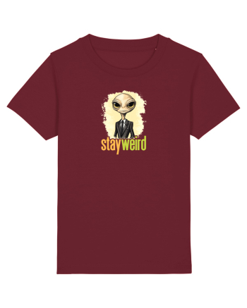 STAY WEIRD - Extraterestru - costum & cravata Burgundy