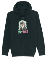 STAY WEIRD - Unicorn - rocker - geaca de piele Hanorac cu fermoar Unisex Connector