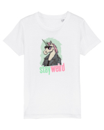STAY WEIRD - Unicorn - rocker - geaca de piele Tricou mânecă scurtă  Copii Mini Creator