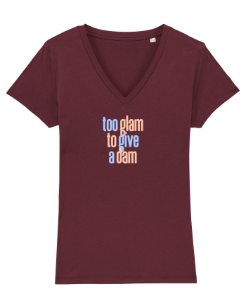 TOO GLAM TO GIVE A DAM Burgundy