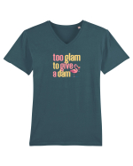 TOO GLAM TO GIVE A DAM Flamingo Tricou mânecă scurtă guler V Bărbat Presenter