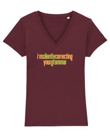 I`M SILENTLY CORRECTING YOUR GRAMMAR Burgundy