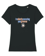 I`M SILENTLY CORRECTING YOUR GRAMMAR 2 Tricou mânecă scurtă guler larg fitted Damă Expresser