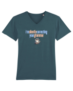 I`M SILENTLY CORRECTING YOUR GRAMMAR 2 Tricou mânecă scurtă guler V Bărbat Presenter