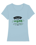 Social Vegan Tricou mânecă scurtă guler larg fitted Damă Expresser