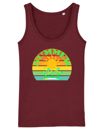 Summer Beach Sunset Burgundy