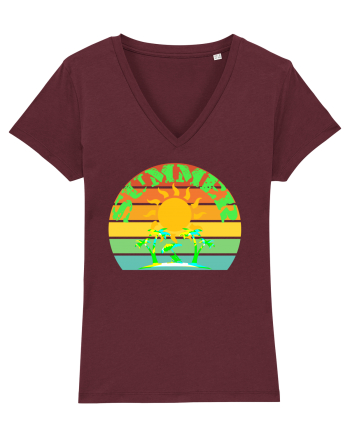 Summer Beach Sunset Burgundy