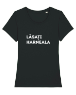 Lasati Harneala - Mesaj Amuzant Vrajeala Politica Tricou mânecă scurtă guler larg fitted Damă Expresser
