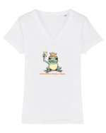 NU IMI TREBUIE O PRINTESA, CI TEQUILA - PRINT BROSCOI Tricou mânecă scurtă guler V Damă Evoker