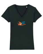 NU SUNT TIMIDA... NU TE PLAC - PESTE Tricou mânecă scurtă guler V Damă Evoker