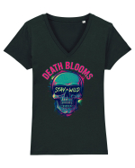 Death Blooms – Stay Wild Neon Skull Tricou mânecă scurtă guler V Damă Evoker