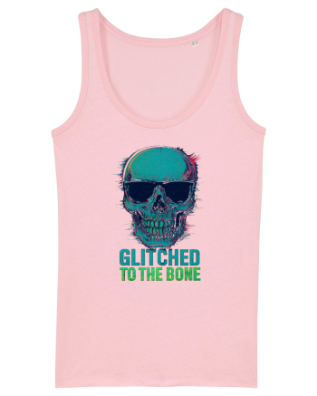 Glitched to the Bone Skull Cotton Pink