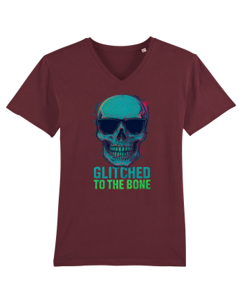 Glitched to the Bone Skull Burgundy