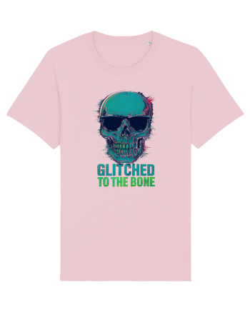 Glitched to the Bone Skull Cotton Pink