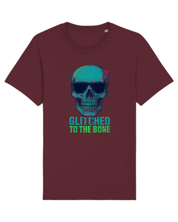 Glitched to the Bone Skull Burgundy