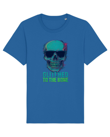Glitched to the Bone Skull Royal Blue