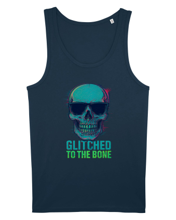Glitched to the Bone Skull Navy