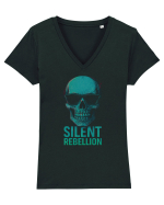 Silent Rebellion Skull Tricou mânecă scurtă guler V Damă Evoker