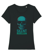 Silent Rebellion Skull Tricou mânecă scurtă guler larg fitted Damă Expresser