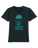 Silent Rebellion Skull Tricou mânecă scurtă guler V Bărbat Presenter