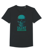 Silent Rebellion Skull Tricou mânecă scurtă guler larg Bărbat Skater