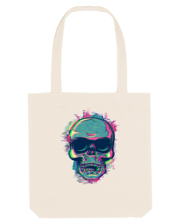 Neon Glitchy Bloom Skull | Vaporwave Trippy Techno Rave EDM Party  Natural
