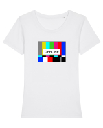 OFFLINE Tricou mânecă scurtă guler larg fitted Damă Expresser