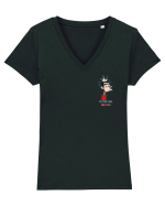 I`M TOO COOL FOR THIS - print 2 lateral Tricou mânecă scurtă guler V Damă Evoker