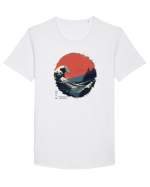 JAPONIA - THE GREAT WAVE OFF KANAGAWA  Tricou mânecă scurtă guler larg Bărbat Skater