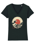 JAPONIA - THE GREAT WAVE OFF KANAGAWA 2  Tricou mânecă scurtă guler V Damă Evoker