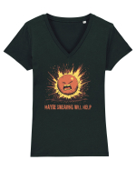 MAYBE SWEARING WILL HELP - O INJURATURA AJUTA 1 Tricou mânecă scurtă guler V Damă Evoker