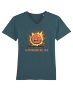 MAYBE SWEARING WILL HELP - O INJURATURA AJUTA 1 Tricou mânecă scurtă guler V Bărbat Presenter
