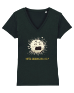 MAYBE SWEARING WILL HELP - O INJURATURA AJUTA 2 Tricou mânecă scurtă guler V Damă Evoker