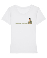 PROFESSIONAL OVERTHINKER - GANDITOAREA DE LA HAMANGIA - LATERAL Tricou mânecă scurtă guler larg fitted Damă Expresser
