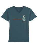 PROFESSIONAL OVERTHINKER - GANDITOAREA - LATERAL Tricou mânecă scurtă guler V Bărbat Presenter