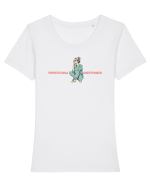 PROFESSIONAL OVERTHINKER - GANDITOAREA  Tricou mânecă scurtă guler larg fitted Damă Expresser