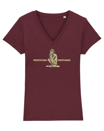 PROFESSIONAL OVERTHINKER - GANDITORUL - OM PRIMITIV  Burgundy