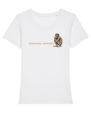 PROFESSIONAL OVERTHINKER - GANDITORUL - OM PRIMITIV  2 lateral White
