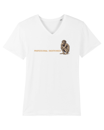 PROFESSIONAL OVERTHINKER - GANDITORUL - OM PRIMITIV  2 lateral White